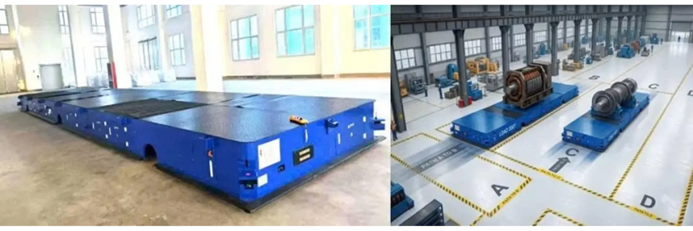 Xe tự hành AGV siêu trọng tải 50–200 tấn trong nhà máy